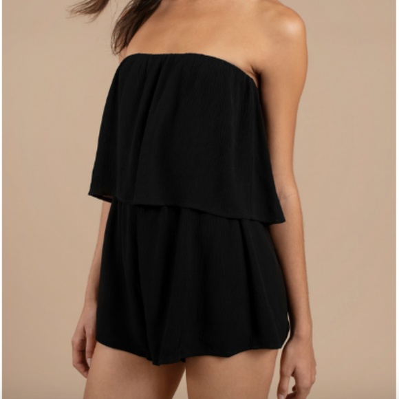 Tobi Other - Tobi Georgie Strapless Tier Romper Black M